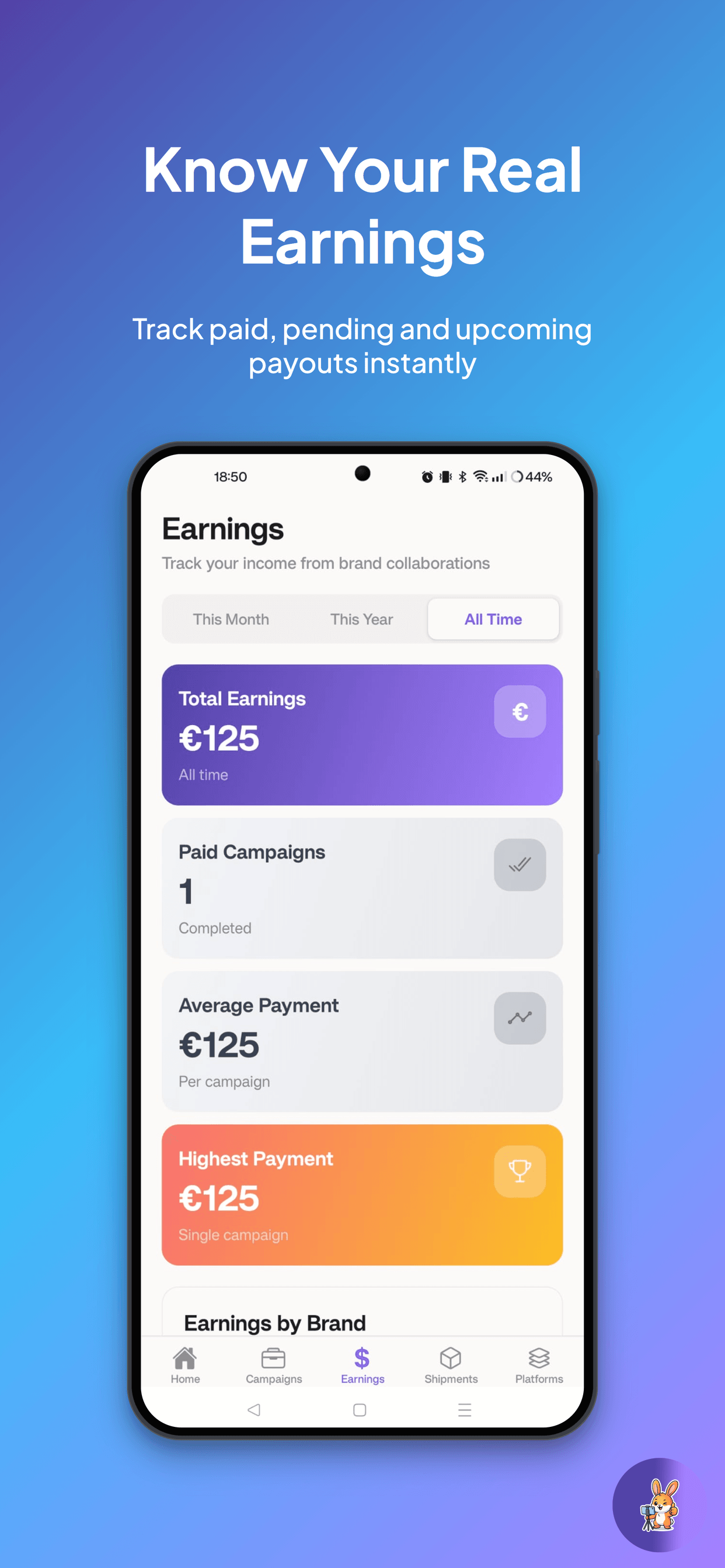 My UGC Influencer — Earnings