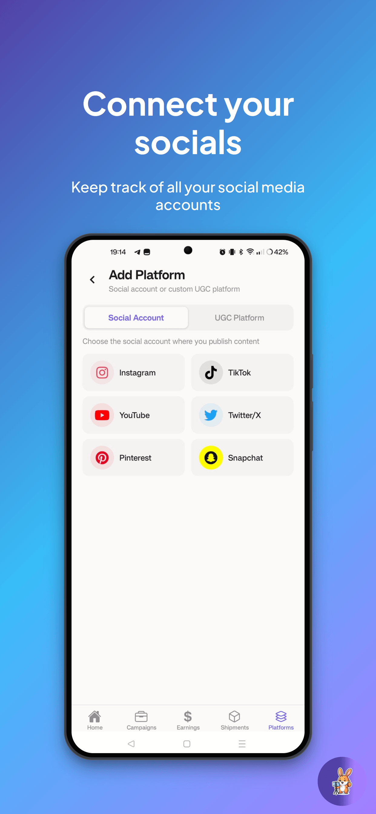 My UGC Influencer — Socials
